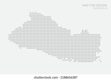El Salvador Map - World map International vector template with grey pixel, grid, grunge, halftone style isolated on white background for education, infographic, design - Vector illustration eps 10