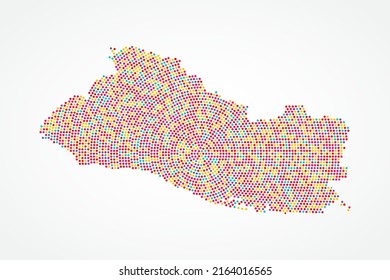 El Salvador Map - World map vector template with colorful dots, grid, grunge, halftone style isolated on white background for education, infographic, design, website - Vector illustration eps 10