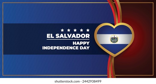 El Salvador National Day, celebration template banner vector Illustration
