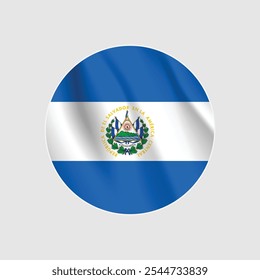 EL Salvador national flag circle sign vector