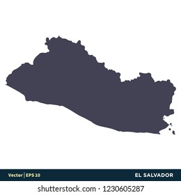El Salvador - North America Countries Map Icon Vector Logo Template Illustration Design. Vector EPS 10.