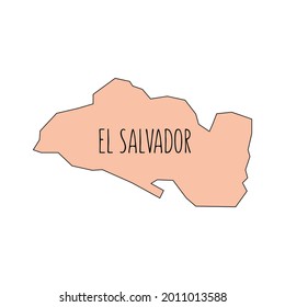 El Salvador outline map. Vector editable