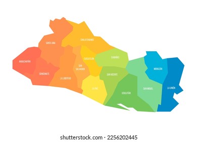 Mapa político de divisiones administrativas de El Salvador