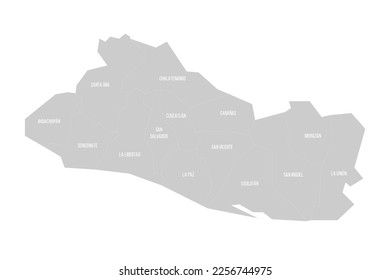 El Salvador political map of administrative divisions