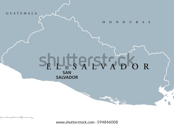 El Salvador Political Map Capital San Stock Vector Royalty Free