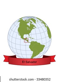 El Salvador, position on the globe