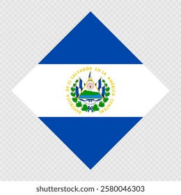 El Salvador rhombus flag. Vector illustration.