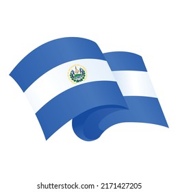 El Salvador ribbon icon cartoon vector. Flag day. Map republic