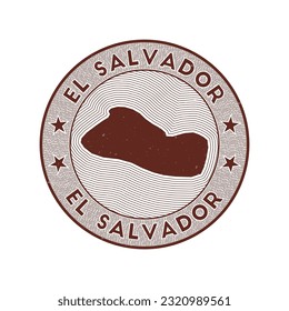 El Salvador round badge vector. Country round stamp with shape of El Salvador, isolines and circular country name. Appealing emblem. Cool vector illustration.