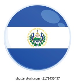 El Salvador round flag icon cartoon vector. Emblem day. Web landmark