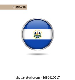 El Salvador round flag vector design template