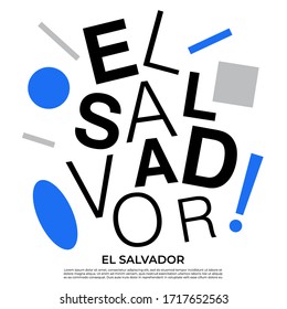 El Salvador : Set of country name with geometric elements : Vector Illustration