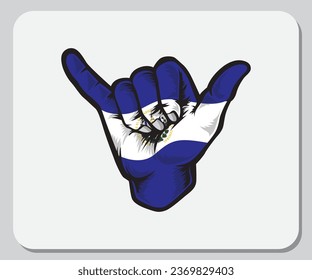 El Salvador Shaka Hand Good Vibes Flag