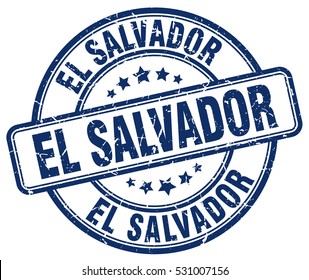 El Salvador. stamp. blue round grunge vintage El Salvador sign