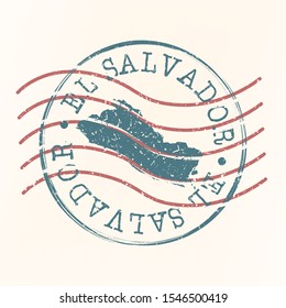 El Salvador Stamp Postal. Map Silhouette Seal. Passport Round Design. Vector Icon. Design Retro Travel.