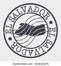 El Salvador Stamp Postal. Passport Round Design. Map Silhouette Seal. Vector Icon. Design Retro Travel.