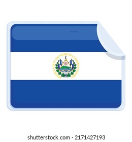 El Salvador sticker flag icon cartoon vector. Round emblem. National country