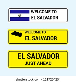El Salvador traffic signs board design vector 
