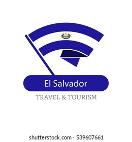 El Salvador The Travel Destination logo - Vector travel company logo design - Country Flag Travel and Tourism concept t shirt graphics - vector illustration
