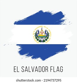 El Salvador Vector Flag. El Salvador Flag for Independence Day. Grunge El Salvador Flag. El Salvador Flag with Grunge Texture, Artistic Brush Stroke Texture