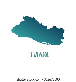 El Salvador vector map with color gradient and caption on white background. Can be used as element of your infographics or presentation