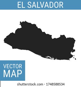 El Salvador Vektorplan mit Ländernamen, schwarz auf weißem Hintergrund.