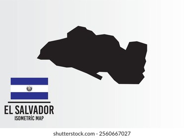 El Salvador vector map with flag next to it. El Salvador map with national flag isolated on white background. Vector illustration.