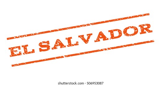 El Salvador watermark stamp. Text tag between parallel lines with grunge design style. Rubber seal stamp with dirty texture. Vector orange color ink imprint on a white background.