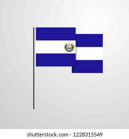 El Salvador waving Flag design vector