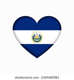 El Salvadoran flag heart-shaped sign. Vector illustration.