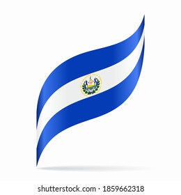 El Salvadoran flag wavy abstract background. Vector illustration.