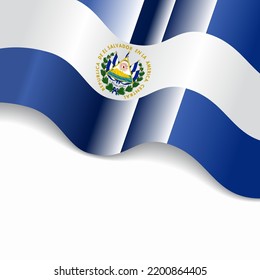 El Salvadoran flag wavy abstract background. Vector illustration.