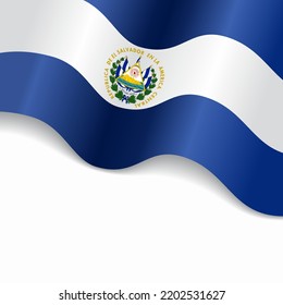 El Salvadoran flag wavy abstract background. Vector illustration.