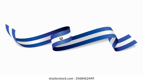 El Salvadoran flag wavy abstract background. Vector illustration.