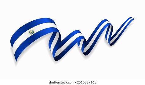 El Salvadoran flag wavy abstract background. Vector illustration.