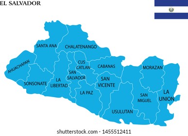 El Salvdor map vector illustration, cities map