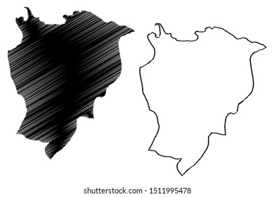 El Seibo Province (Dominican Republic, Hispaniola, Provinces of the Dominican Republic) map vector illustration, scribble sketch El Seybo map