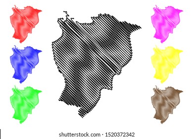 El Seibo Province (Dominican Republic, Hispaniola, Provinces of the Dominican Republic) map vector illustration, scribble sketch El Seybo map
