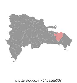 El Seibo Province map, administrative division of Dominican Republic. Vector illustration.