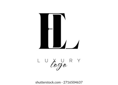 EL Serif Letter Monogram Typography Logo for Elegant Premium Branding Identity