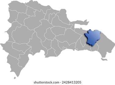 EL SEYBO DEPARTMENT MAP STATE OF Dominican Republic 3D ISOMETRIC MAP