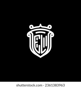 EL shield initial monogram with high quality professional design that will print well
