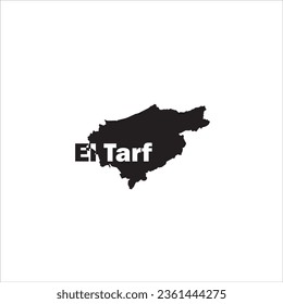 El Tarf map and black letter design on white background