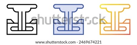 el tatio icon. Linear, Blue Fill and Gradient Style Design Isolated On White Background
