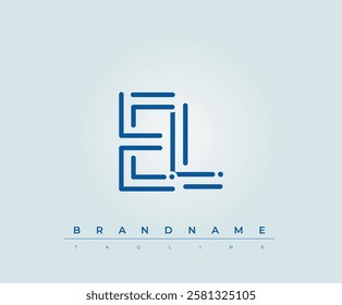 EL Technology Letter Logo Template. This tech letter logo is a graphic mark that uses letters to represent a technology company.