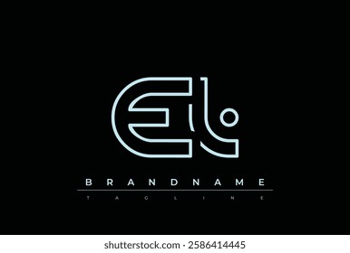 EL Technology Letter Logo Template. This tech letter logo is a graphic mark that uses letters to represent a technology company.