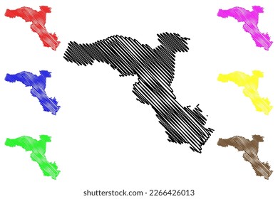 El Tule municipality (Free and Sovereign State of Chihuahua, Mexico, United Mexican States) map vector illustration, scribble sketch El Tule map
