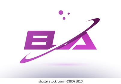 ela e l a  alphabet letter logo combination purple pink creative text dots company vector icon design template