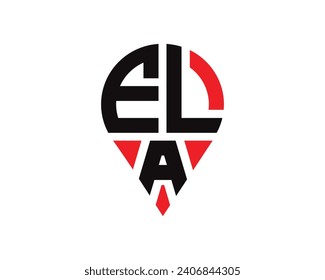 ELA letter location shape logo design