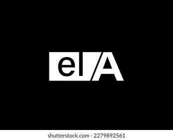 ELA Logo and Graphics design vector art, Icons isolated on black background